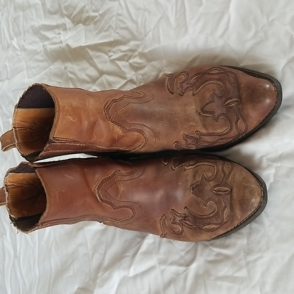Leather Western Ankle Boots - Picture 3 of 8